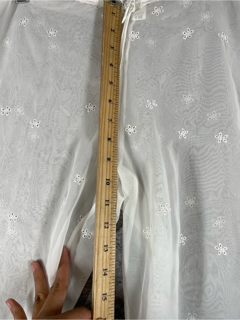La Senza Sheer Mesh Lounge Pants White Embroidered Y2K Coquette Large Festival - Picture 5 of 16